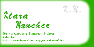 klara mancher business card